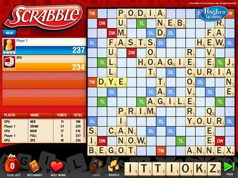 free scrabble online - play against the computer